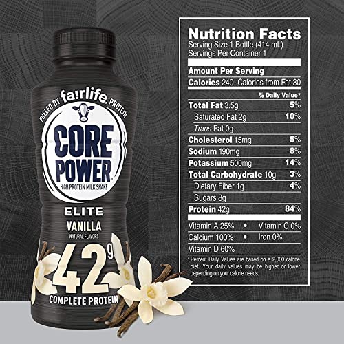 Core Power By Fairlife Elite High Protein (42G) Milk Shake, 14 Fl Oz Bottles, (Pack Of 12) (Vanilla) #TOP1