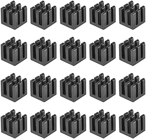 uxcell ヒートシンク 10x10x10mm アルミニウム 電子ラジエーター MOS ICチップ用 ブラック 20個