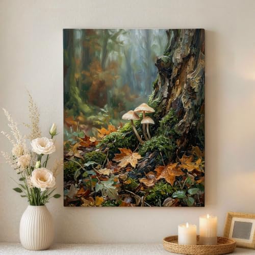 Lienzo de setas y pósteres de árboles naturales para decoración de pared en el hogar
