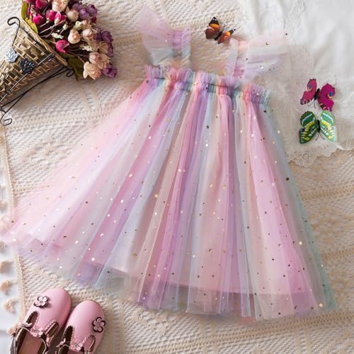 Baby Girls Tulle Tutu Dress Summer Birthday Party Babydoll Dresses Size 6M-5T3