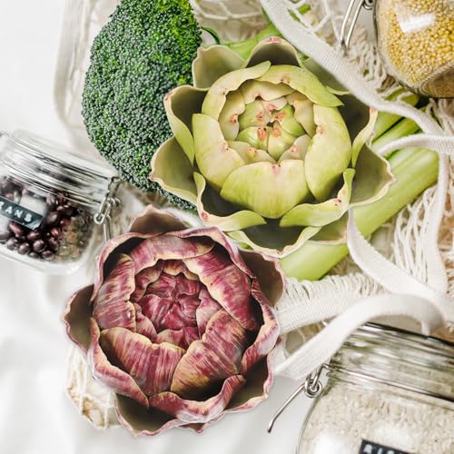 2 alcachofas artificiales de plástico para decoración de fruterías 5