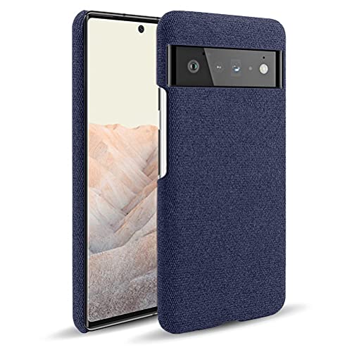 MOONCASE Shunda Case for Google Pixel 6, Ultra Slim Felt Cloth Anti-Fingerprint Protection Cover for Google Pixel 6 - Blue