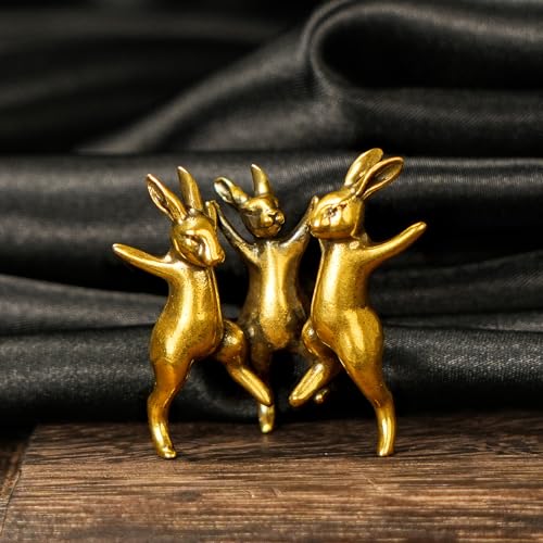 Trío de Conejos Decorativos de Latón Macizo miniatura 6