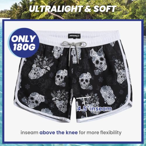 Image of maamgic Mens Boys Short 80s 90s Vintage Swim Trunks with Mesh Lining Quick Dry Swim Suits Board Shorts