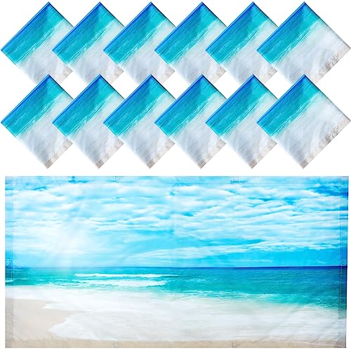 Image of Hortsun 12 Pcs Classroom Fluorescent Light Covers Bulk, Beach in Sunny Day