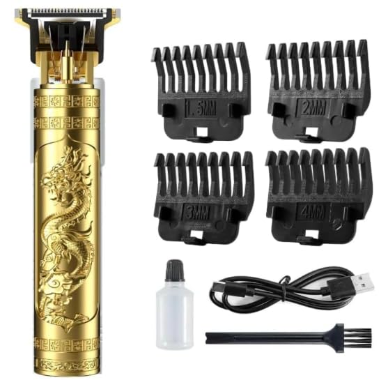 Hair and Beard Trimmer for Men, Cordless Grooming Kit with 5 Adjustable Guards.