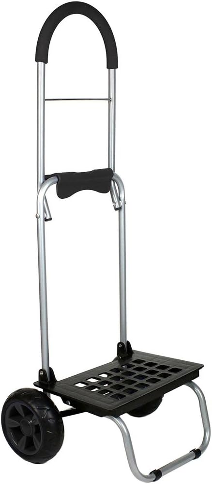 dbest Trolley Dolly MM Folding Hand Truck - 150 lb Capacity, 4 lb Lightweight Dolly for Garden, Beach, Moving & Heavy Loads, Black