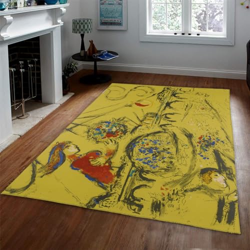 Tapis cuisine poils courts style Chagall 80x150cm tapis de salon Ile Saint-Louis - 2