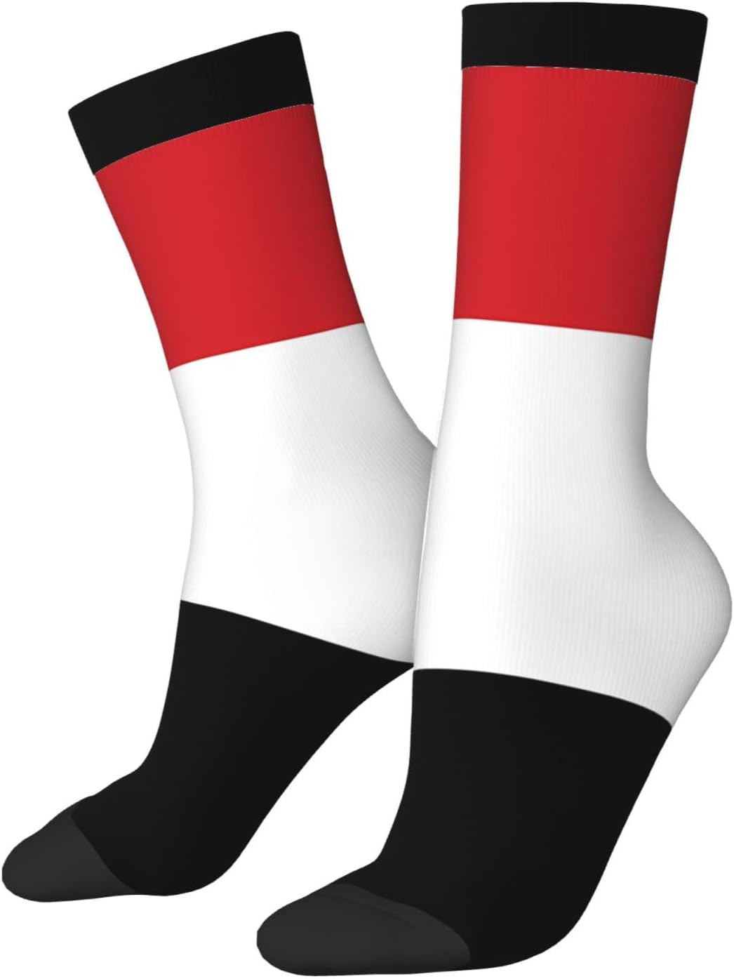 Yemeni flag Unisex Crew Work Cushion Socks Long Athletic Running Socks Workout Breathable Socks