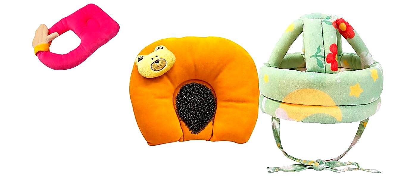 Complete Baby Bedding & Safety Set with Hugging Pillow, Mustard Seed Pillow & Baby Safety Helmet | Soft Cotton Newborn Baby Sleeping Essentials for Home, Crib & Travel-image-37