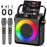 JYX Machine de Karaoké avec 2 Microphones sans Fil pour Adultes Enfants, Karaoke Adulte P...