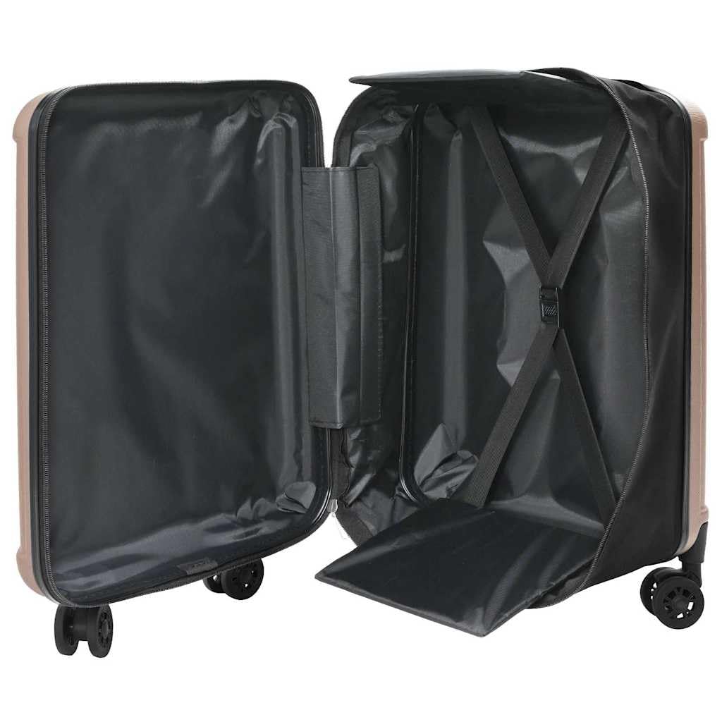 Torba podróżna z zamkiem czarna 34 x 23 x 55,5 cm ABS, różowe złoto, 24 Zoll, Nowoczesny