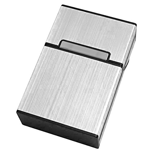 Sasairy Unisex Pitillera de Aluminio de Metal Caja de Cigarrillos Portátil Caso de Cigarrillos Elegante Caja de Tabaco para Mujer Hombre Acomodar 20 Cigarrillos