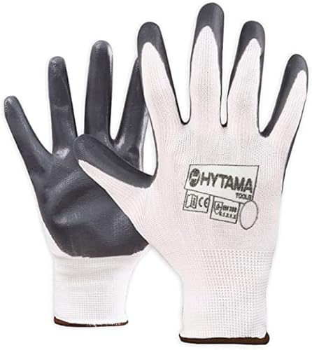 HYTAMA TOOLS Gants de travail en nylon avec paumes en nickel pour jardinage ÉDILIZIA (12 paires - TG 9 ") Cover
