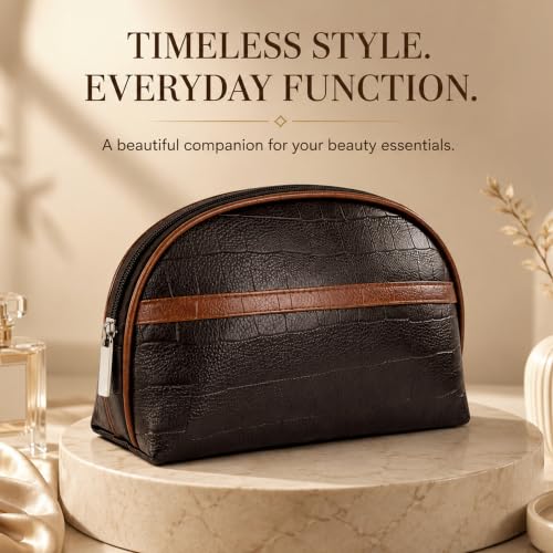 Image of SNDIA PU Leather Toiletry Travel Bags for Women