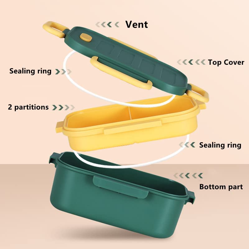 Image of Lunch Box Thermal Insulation Double Layer Lunch Boxes Reusable Freezer Safe 2 Layer Portion Snack Containers for Adults and Kids (Pack of 1) (Multi Color) (Tora Tora Lunch Box)