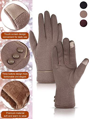 Image of Patelai 3 Pairs Womens Gloves Winter Touchscreen Texting Phone Windproof Gloves Warm Fleece Lined Cold Weather