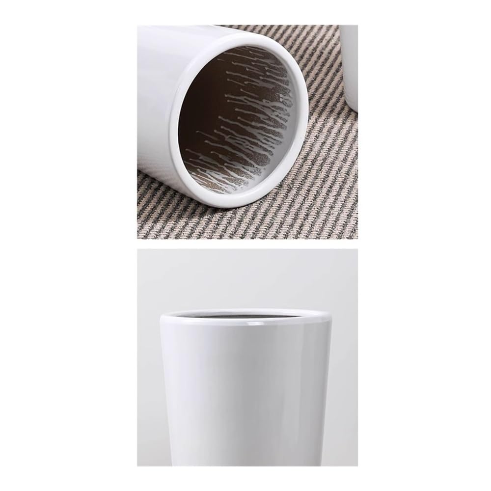 Doniczki Ceramiczna doniczka z otworem drenażowym, do użytku wewnątrz i na zewnątrz, stojąca, duża, biała(M)