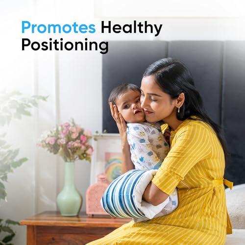 Image of Frido Cradle Arm Baby Feeding Pillow | Ergonomic Support for Nursing, Bottle Feeding & Soothing | Hypoallergenic Fabric & Microfiber Padding | Comfort for Baby & Reduces Arm Fatigue for Mom | Blue