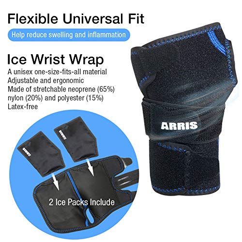 Buy ARRIS Wrist Ice Pack Wrap, Hand Support Brace with 2 Gel Packs