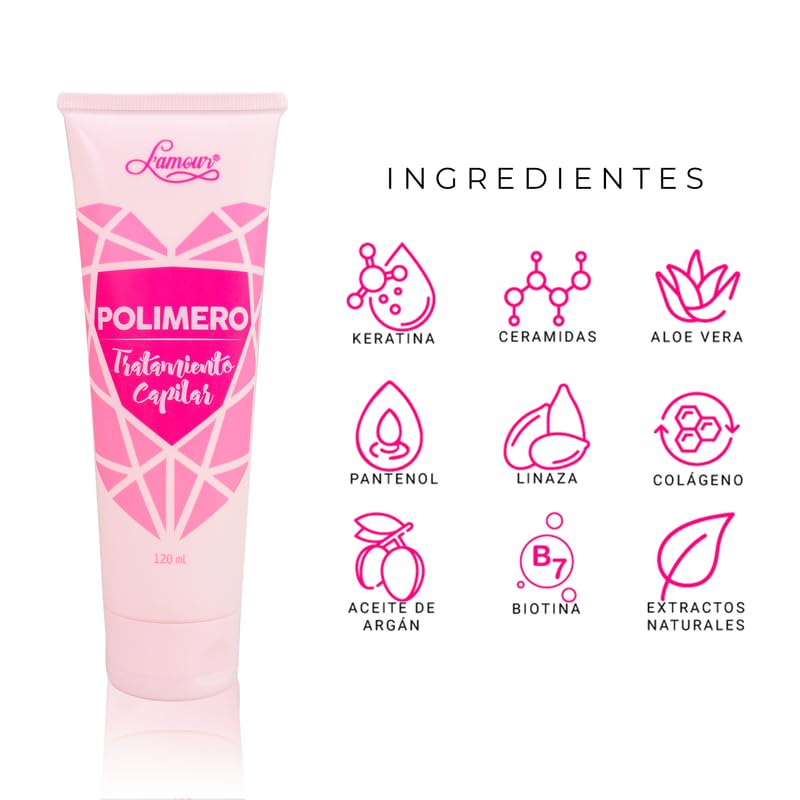 L'Amour - Advanced Polymer Hair Treatment - 4.05 Fl Oz Liquid - Intensive Deep Hydration & Consistent Frizz Control - Restores Radiant Shine, Improves Manageability & Strength for All Hair Types