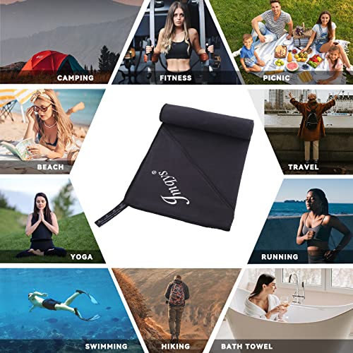 Jmqys Microfiber Camping Towels Sport Towel Super Absorbent Sweat Towel Fast Drying Workout Towel Fitness Towel Ultra Soft Gym Towel For Hiking Yoga Swim Travel Backpacking Golf Street Dance #TOP6