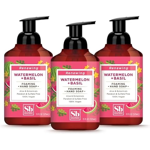 Soapbox Foaming Hand Soap - Watermelon & Basil - 11oz Pump Bottles - 3 Ct Cover
