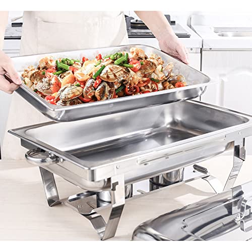 Chafing Dishes Speisenwärmer Buffetwärmer Edelstahl Warmhaltebehälter Rechaud Catering Behälter,Speisewärmer Wärmebehälter, Buffetwärmer Speisenwärmer Warmhaltebehälter, für Catering,Buffet und Party – Bild 3