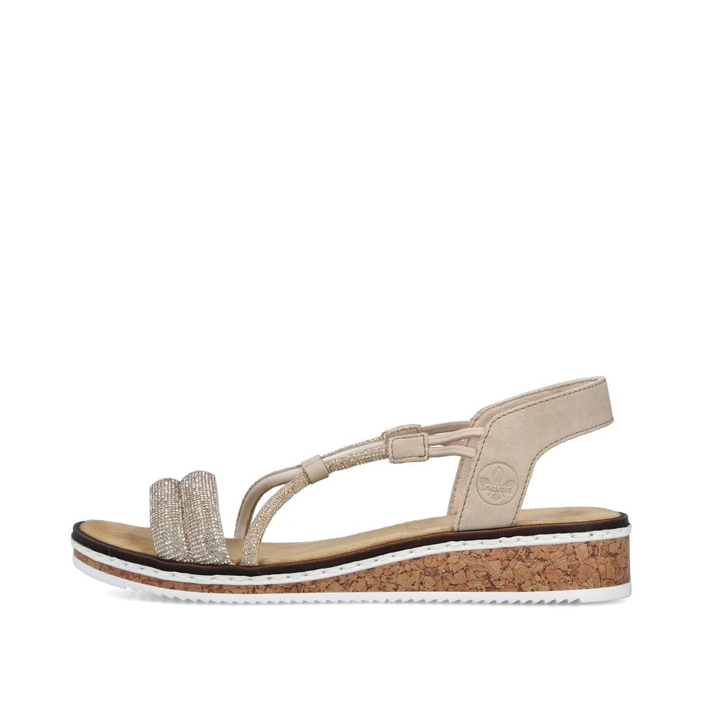 Rieker Damen Keilsandalen V3671, Frauen Sandalen