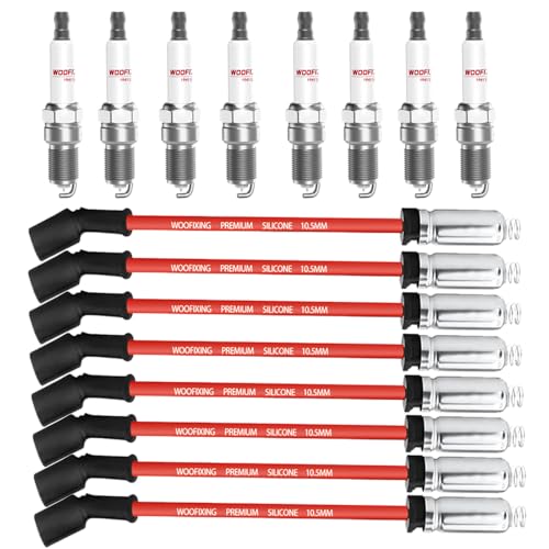 41-162 Iridium Spark Plugs & Wires Set for Chevy 5.3L SparkPlugs for Silverado Suburban Avalanche Tahoe 5.3 4.8L 6.0L Replace for 41-962 Compatible with GMC Sierra Yukon