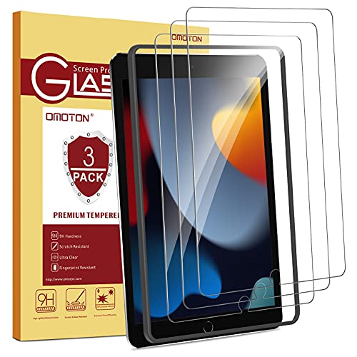 Image of OMOTON [3 Pack] Screen Protector Compatible with iPad 10.2 Inch - Tempered Glass Screen Protector