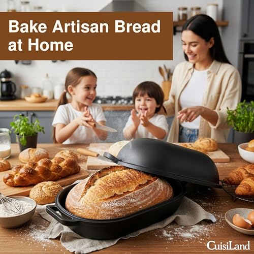 Cuisiland Large Heavy Duty Pre-seasoned Cast Iron Bread & Loaf Pan - A perfect way for baking - Image 6