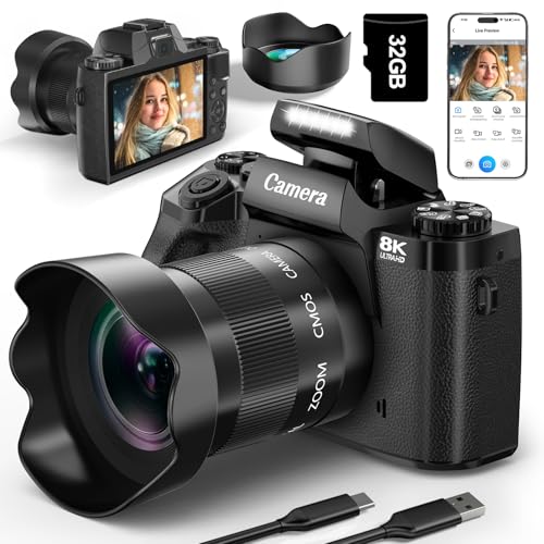 Image of 8K Digital Cameras for Photography,64MP WiFi Vlogging Camera for YouTube