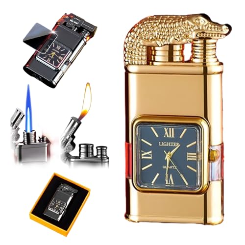 Encendedor Vintage Reloj Jet Flame Recargable miniatura 1