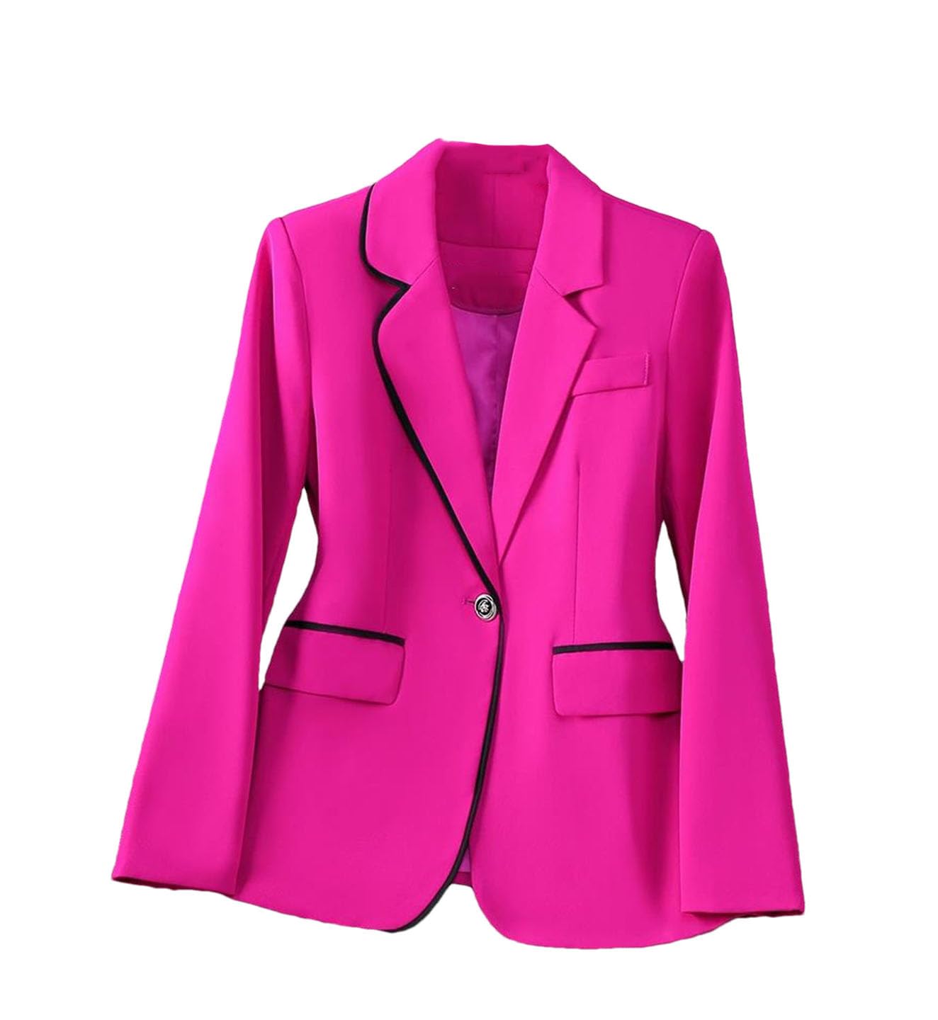 Women Blazer Autumn Winter Long Sleeve Single Button Work Wear Formal Jacket Coat