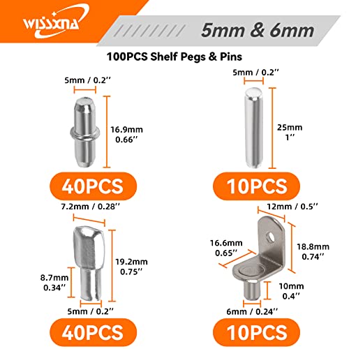 Wissxna 100Pcs Shelf Pegs For Shelves thumb #1