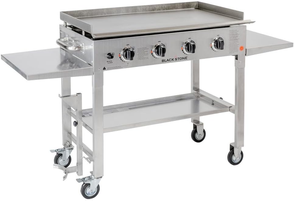 Blackstone 36 in 4-Burner Propane Gas Grill in Stainless Steel with Griddle Top