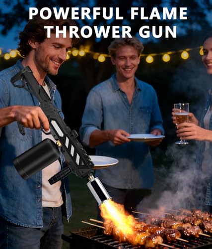 Image of Powerful Propane Torch with Detachable Design, Kitchen Blow Torch Gun with Adjustable Flame, Torch Burner Flamethrower for BBQ, Charcoal Lighter, Campfire, Weeding (Tank Not Included)