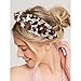 NVENF Leopard Headband for Women Rhinestone Pearl Knotted Headband Beaded Embellished Star Cheetah Hairband Boho Printed Wide Top Knot Hairband Fashion Hair Accessories (Leopard 3)