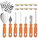 WROYGVY Halloween K&uuml;rbis Schnitzset, 7 K&uuml;rbis Schnitzen Set mit 4 schnitzvorlagen,10 Teelichter,Edelstahl K&uuml;rbis Schnitzwerkzeuge f&uuml;r Halloween DIY Handwerk f&uuml;r Kinder und Erwachsene