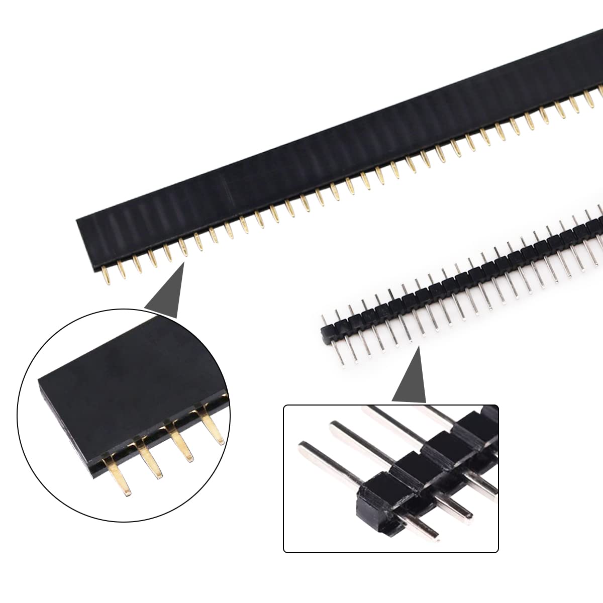 Amazon | Ruibapa 42個 2.54mm オスとメス ピンヘッダー 40ピン 分離