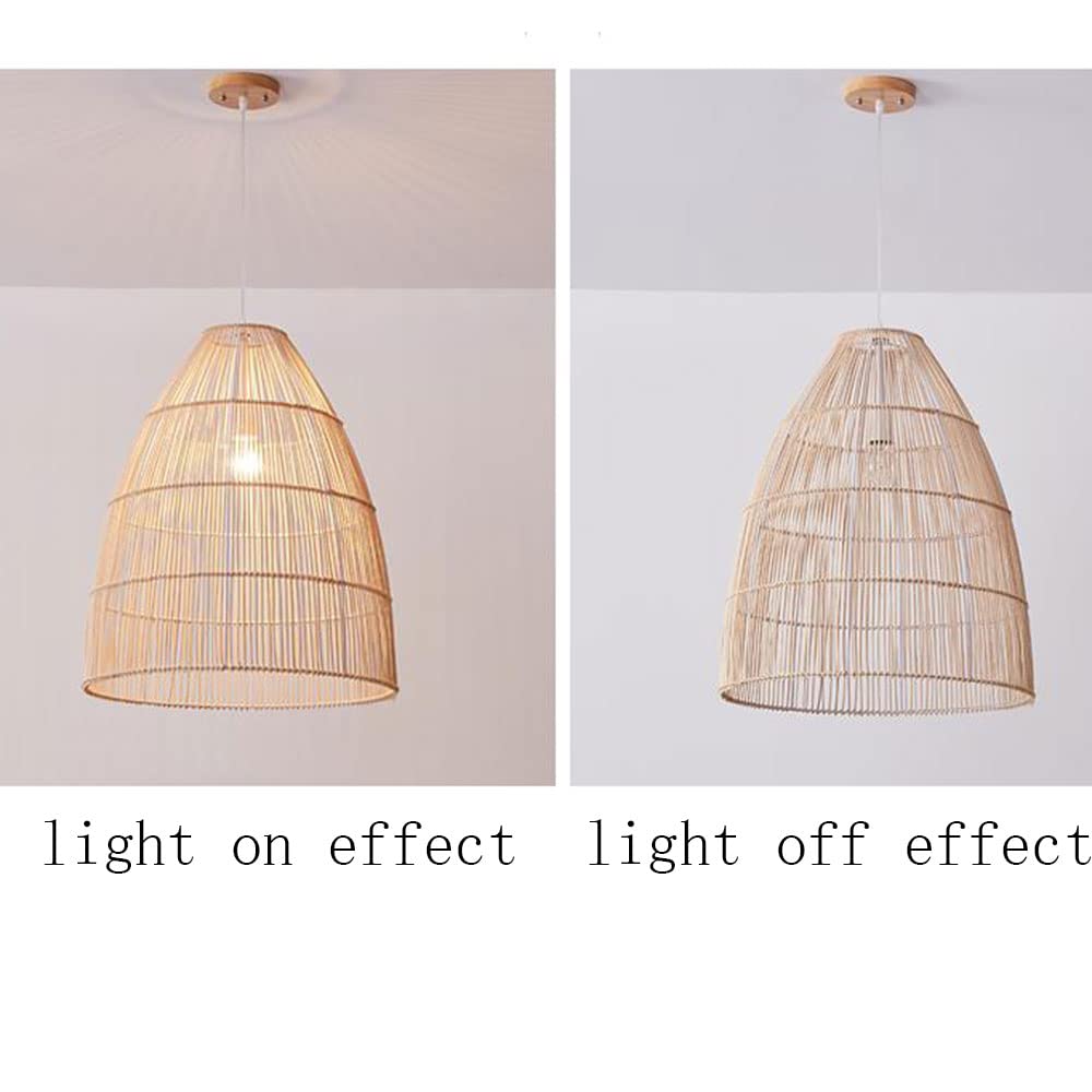 Nowoczesna Rattanowa Lampa Wisząca Wisząca Lampa Sufitowa, Przybrzeżna Wiklinowa Oprawa Oświetleniowa Żyrandol Regulowana Lampa Z Naturalnego Tkanego Bambusa Do Kuchni, Jadalni, Sypialni, Beżu