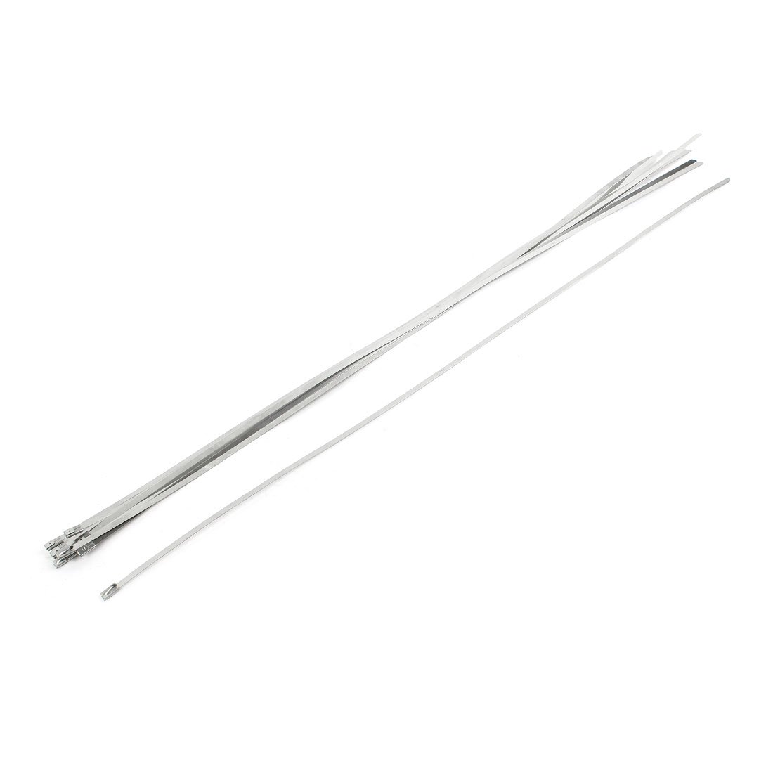 Aexit 10Pcs Stainless Clamps Steel Coated Zip Cable Tie 600x4.6mm for Strap Clamps Pipe Hose