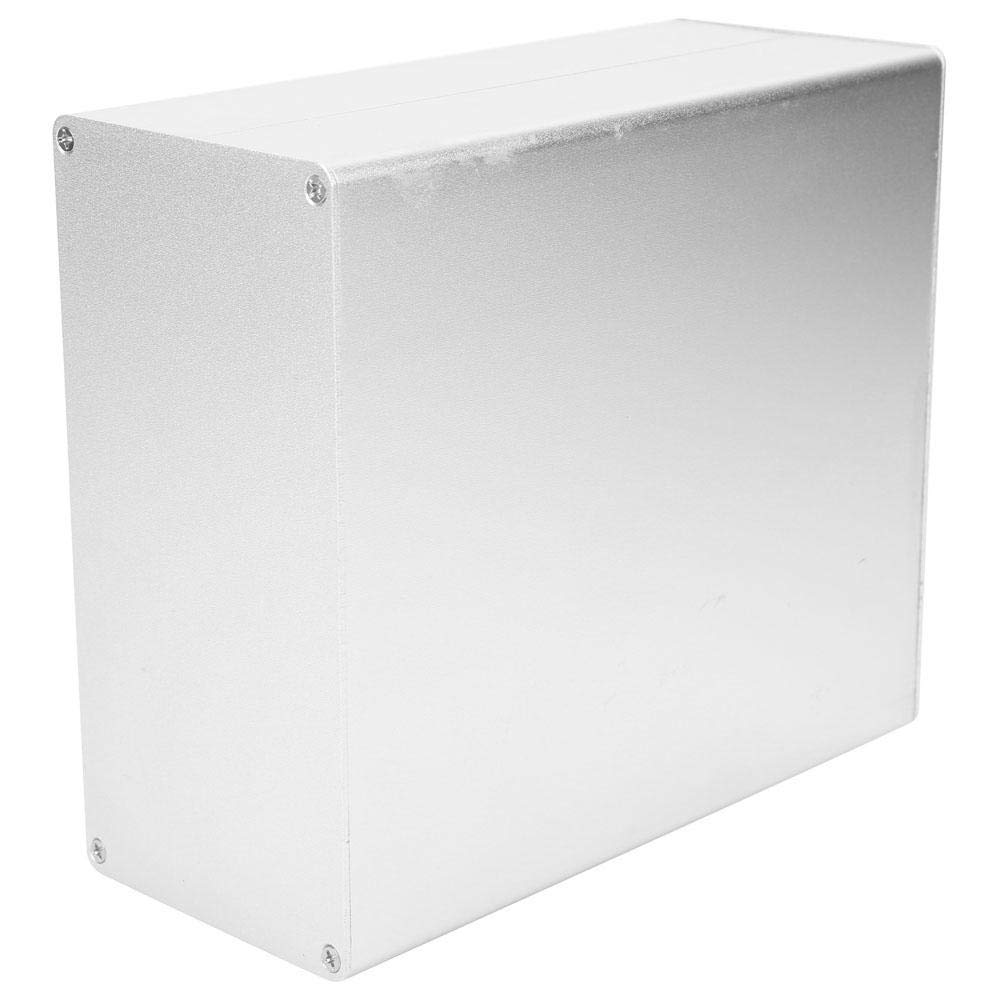 Scatola di progetto in alluminio, custodia elettronica fai-da-te di tipo diviso argento opaco 80x160x180mm, rivestimento elettronico opaco