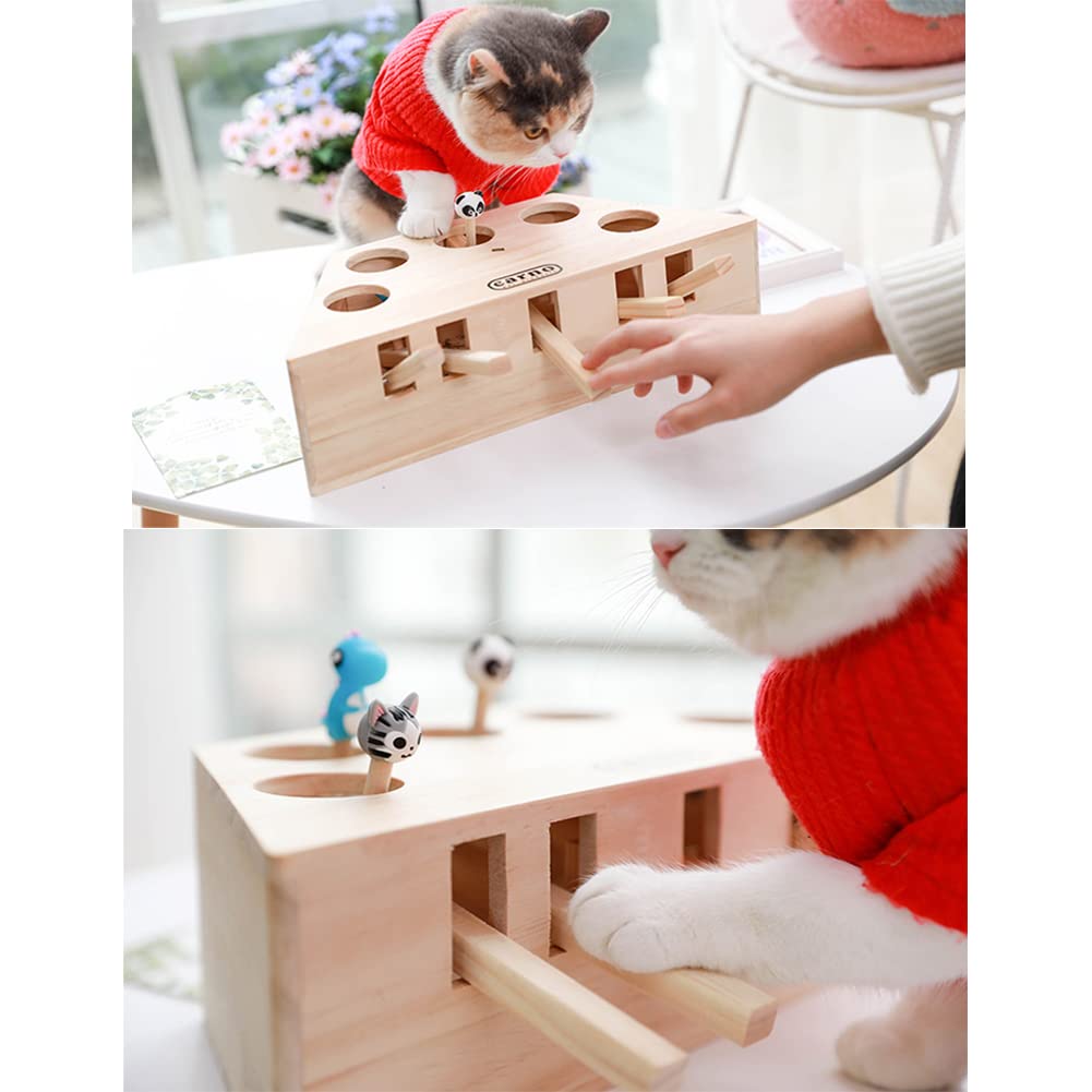 Amazon | Tfshinonome 猫 おもちゃ 5穴 3穴 木製 もぐらたたき