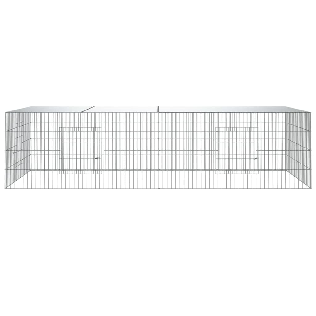 Générique Cage à Lapin 2 Panneaux 220x110x55 cm Fer galvanisé,Articles pour Animaux,Articles pour Animaux de Compagnie,Accessoires pour Petits Animaux,Argent,7.45 KG,171563