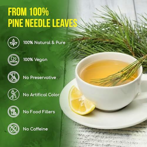Image of FreshDrinkUS, Premium 8oz Pine Needle Leaves Herbal Tea - Dried Loose Leaf Pine Needles - Naturally Fresh & Aromatic Caffeine-Free Herbal Tea. Sugar-Free. Vegan