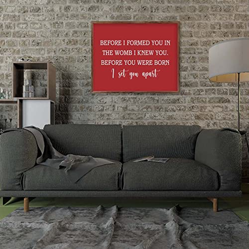 Panneau de bienvenue Jerémie 1:5 avec cadre en bois farmhouse 40x50 cm pour décoration murale - 3