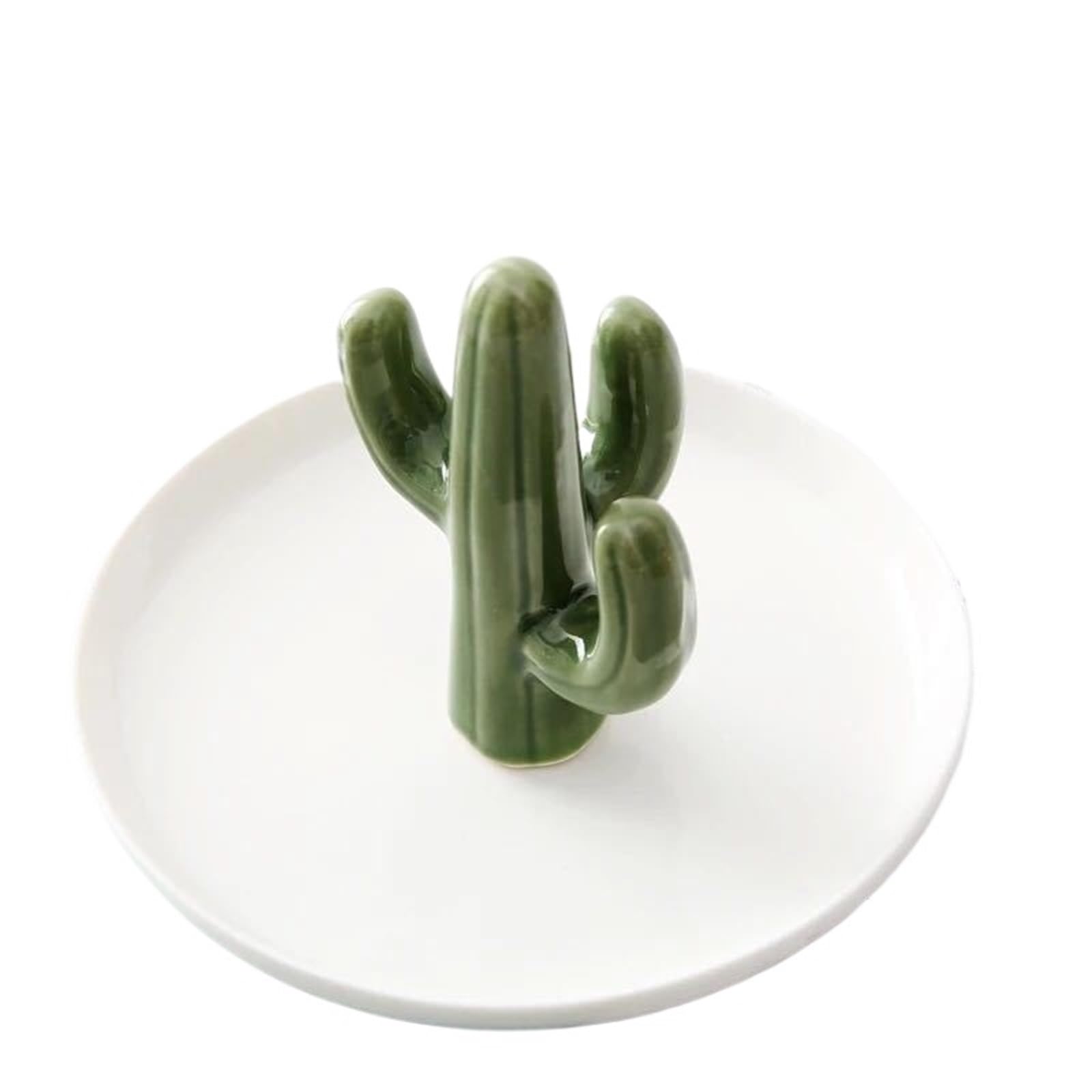 RRYPBOVG Ceramic Jewelry Dish Ceramic Jewelry Storage Tray Box Dressing Table Golden Animal(Cactus 01)
