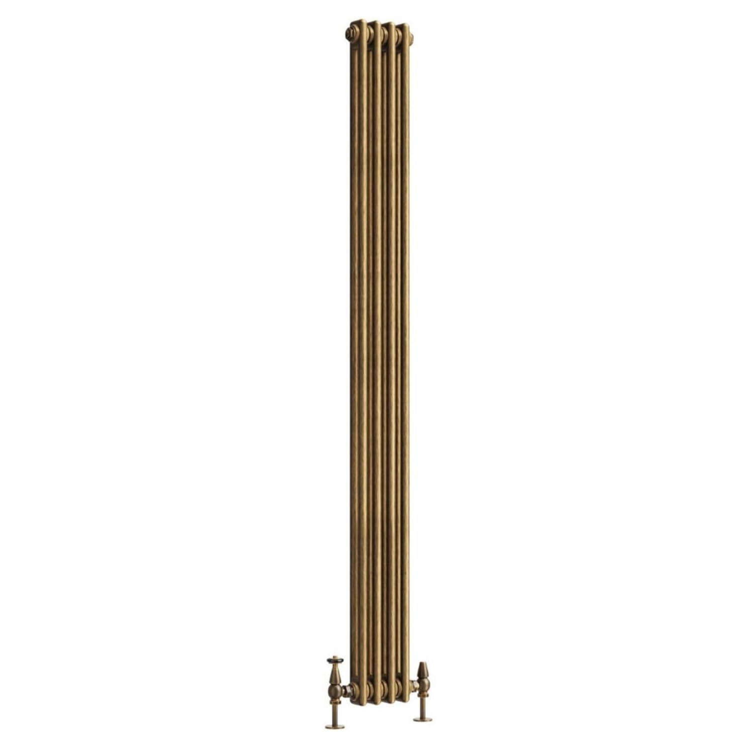 Go Bathrooms Traditional 2 Column Radiator 600x785mm Brass